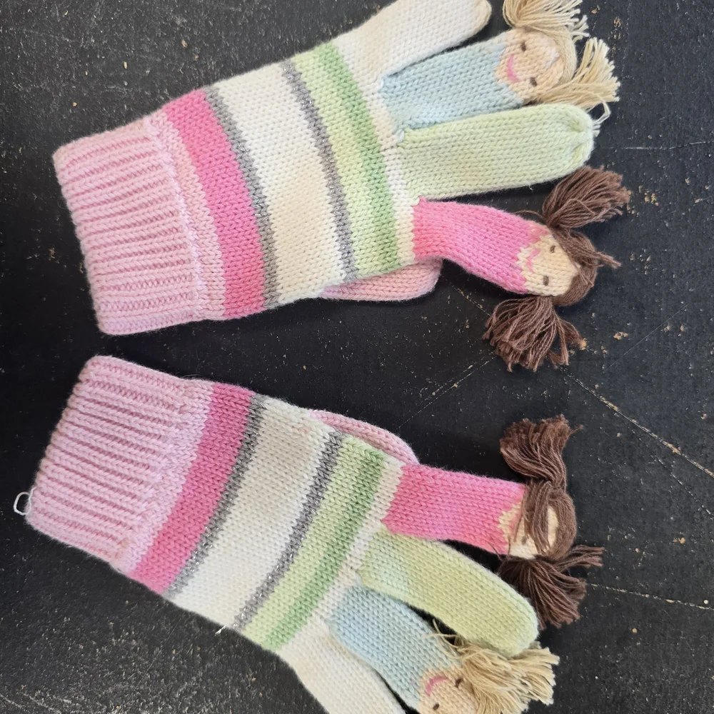 Knit Holiday Mittens Gymboree 2T - 3T Toddler Pink Snowman Cozy Cutie 2011